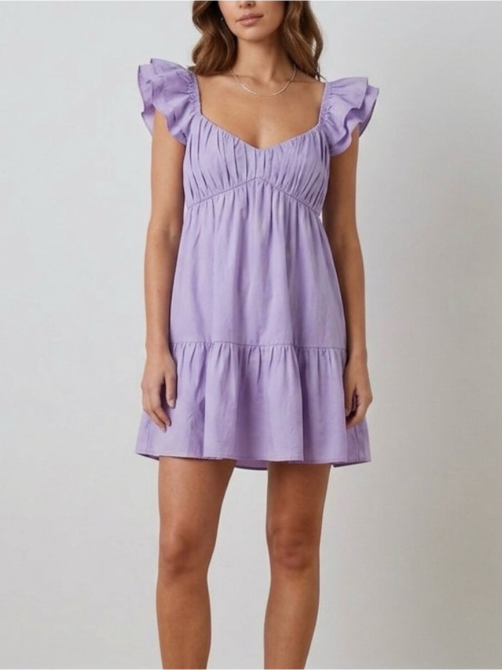 Abercrombie & Fitch Lilac Ruffle Sleeve Mini Dress